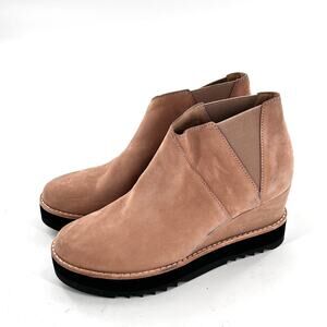 Eileen Fisher Caddy Wedge Chelsea Boots 6 Tan Taupe NWOT Ankle Bootie Comfort
